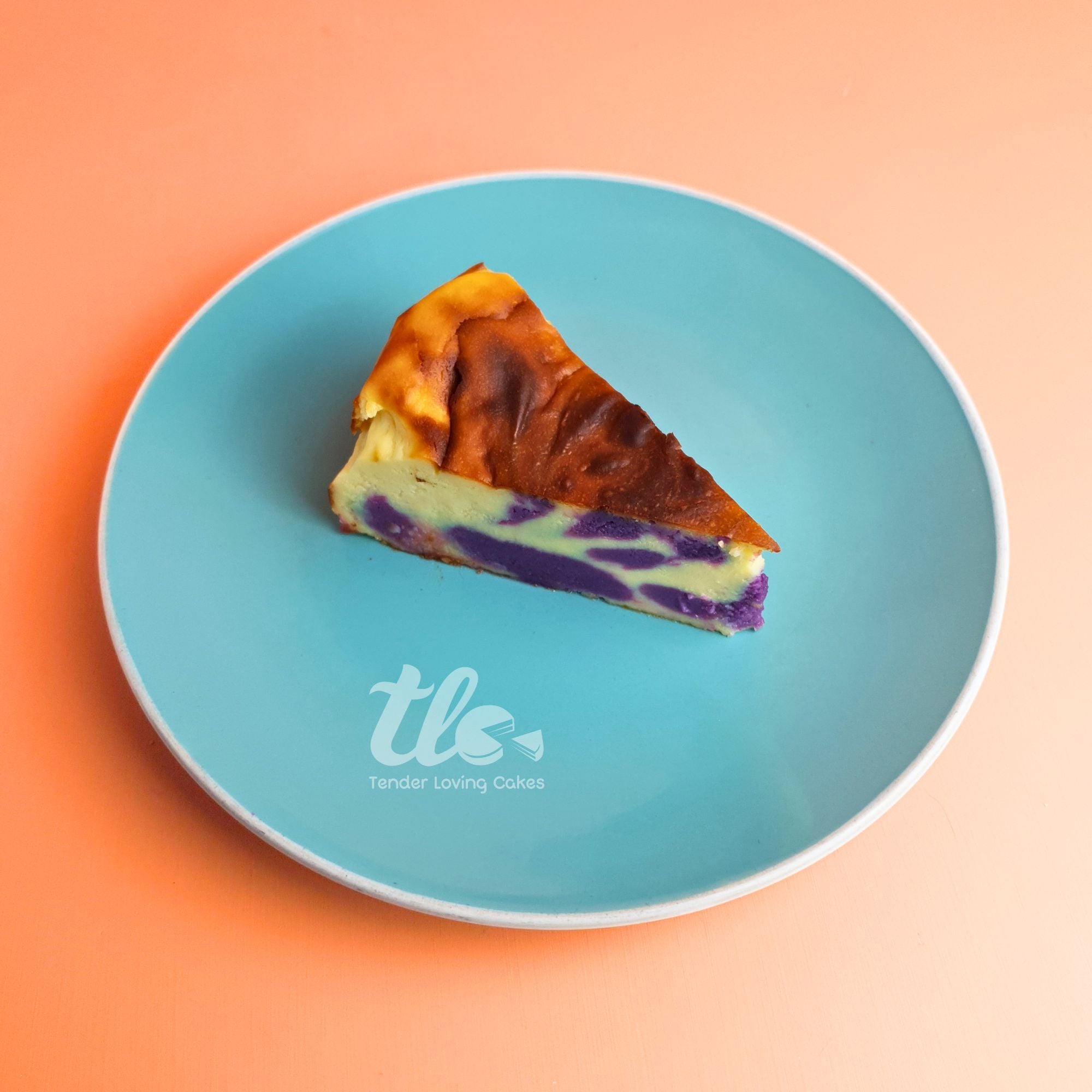 Ube Burnt Cheesecake Slice